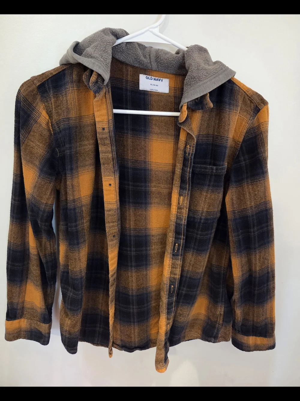 Old Navy Plaid Hooded Flannel Shirt Jacket